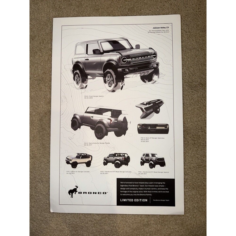 Ford Bronco OEM Promotional Poster, Cards, Flag, Hammock, Calendar, Picture 2022